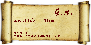 Gavallér Alex névjegykártya